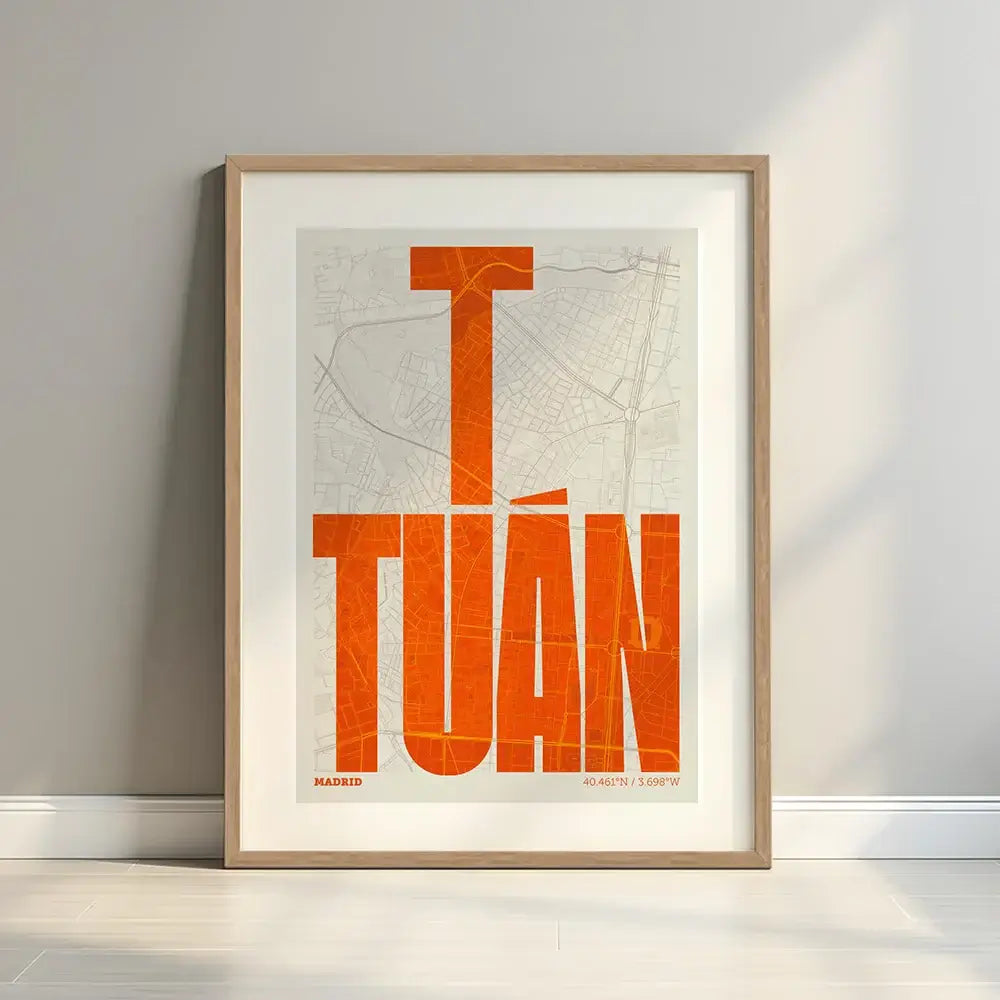 Graphic souvenir of Tetuán, Madrid – Contemporary typographic print