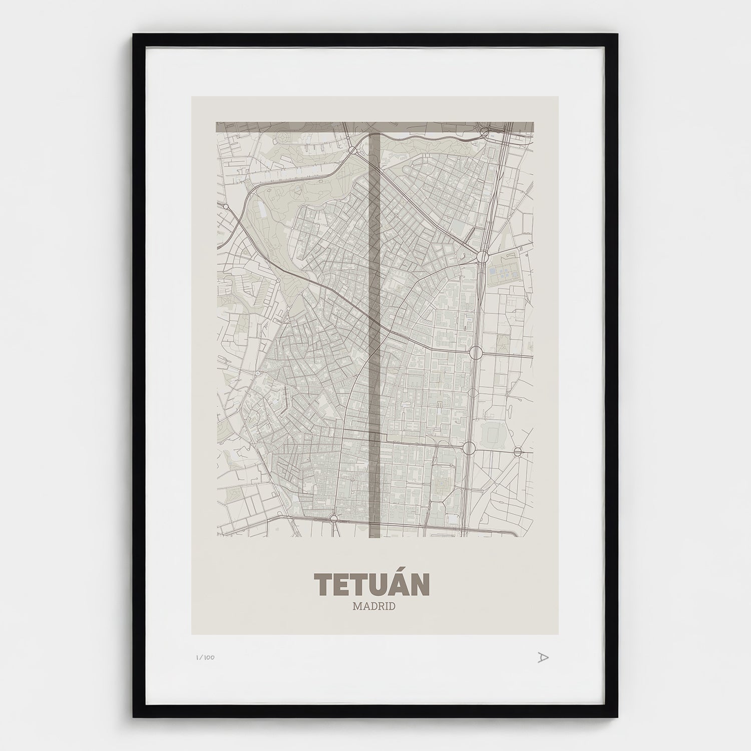 Lámina tipográfica de Tetuán – diseño Ultrafina, marco negro