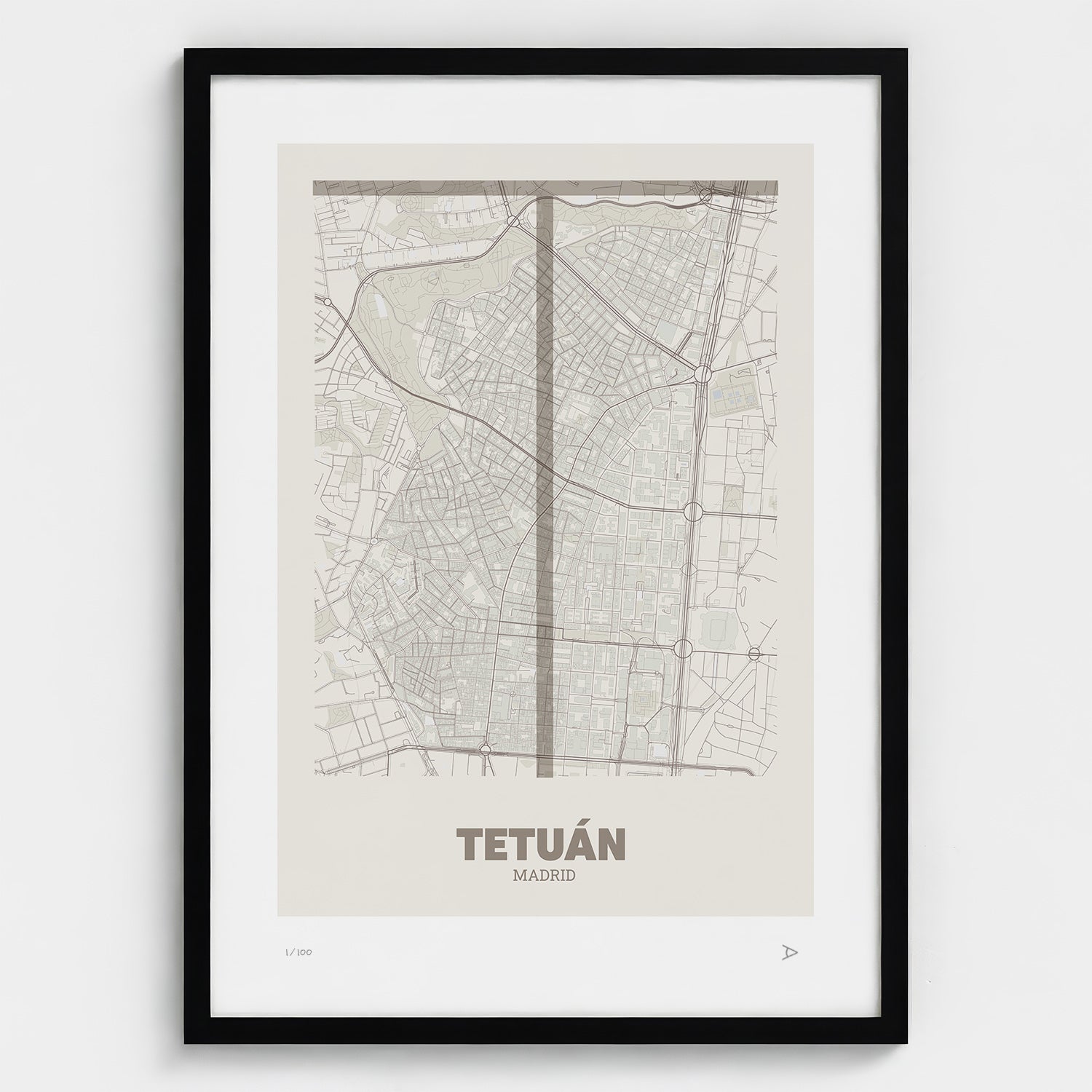 Lámina tipográfica de Tetuán – diseño Ultrafina, marco negro