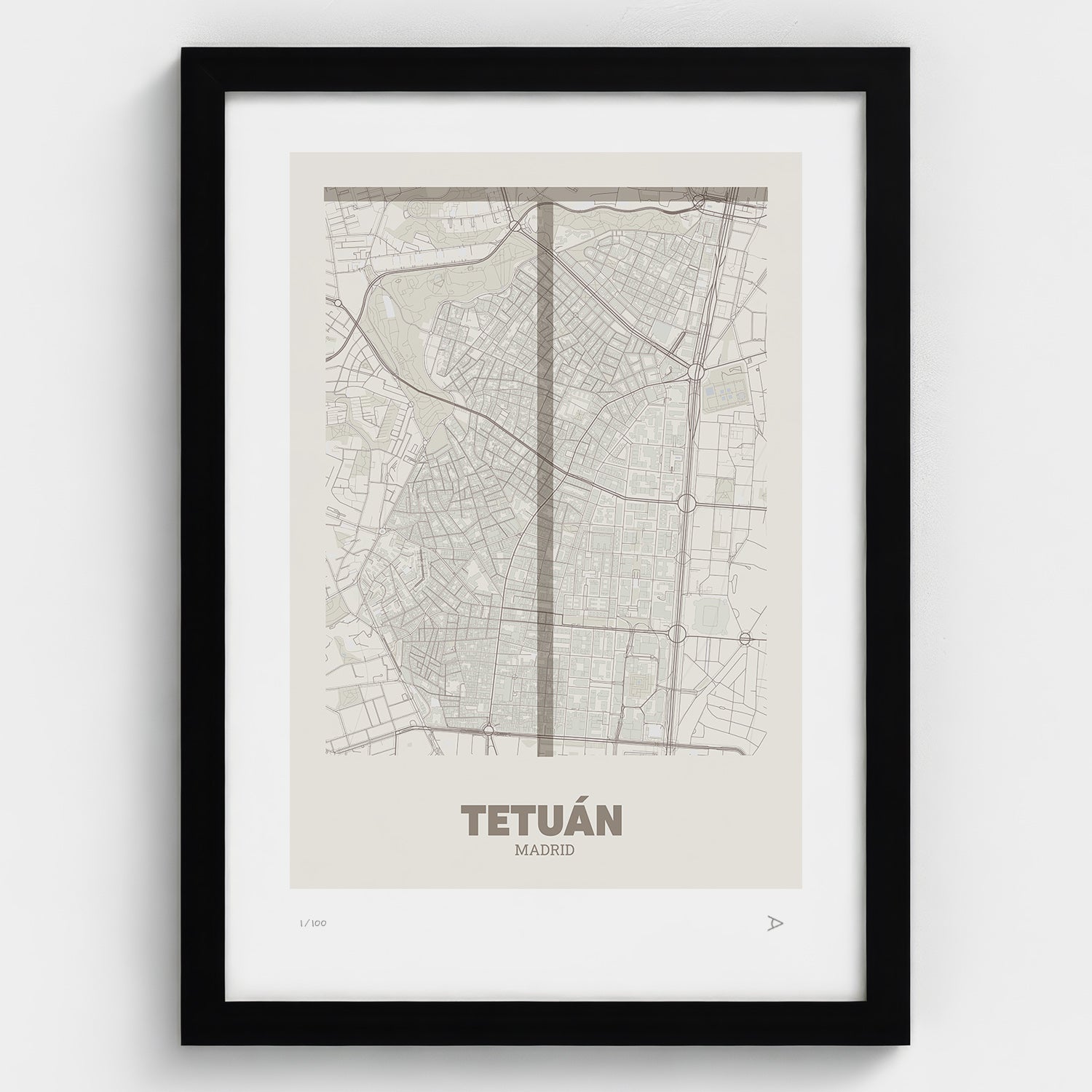Lámina tipográfica de Tetuán – diseño Ultrafina, marco negro