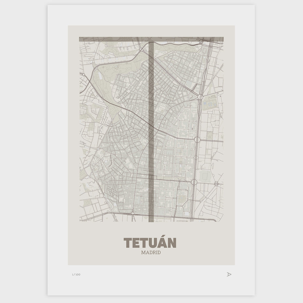 Lámina tipográfica de Tetuán – diseño Ultrafina, sin marco sobre papel