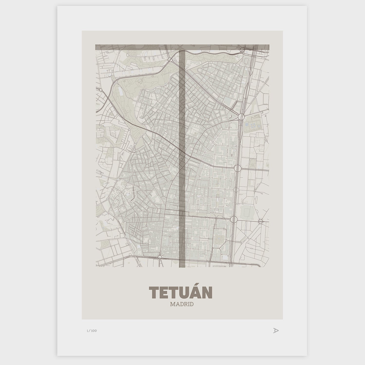 Lámina tipográfica de Tetuán – diseño Ultrafina, sin marco sobre papel