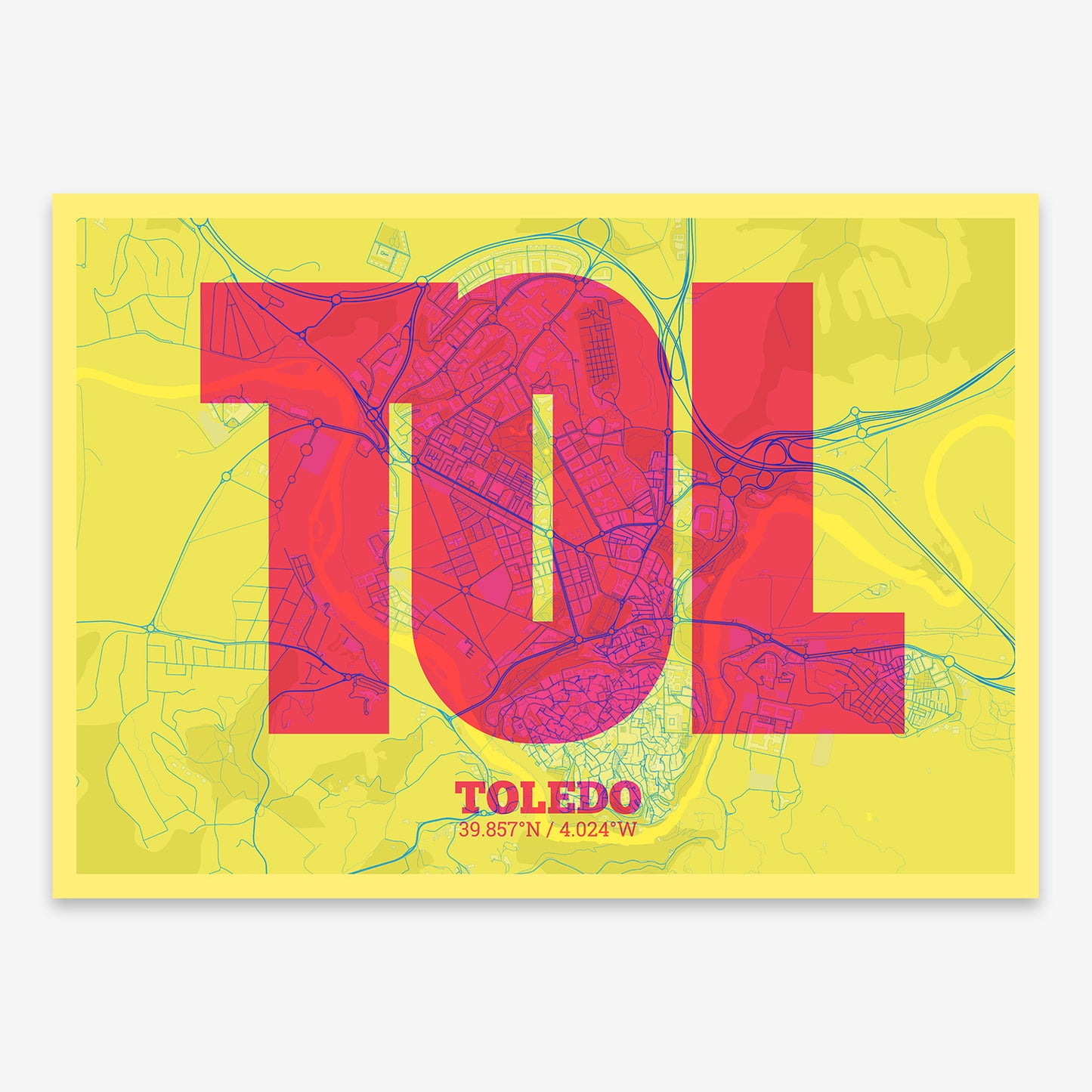 Toledo Map V02 Miami / No Frame / Yes