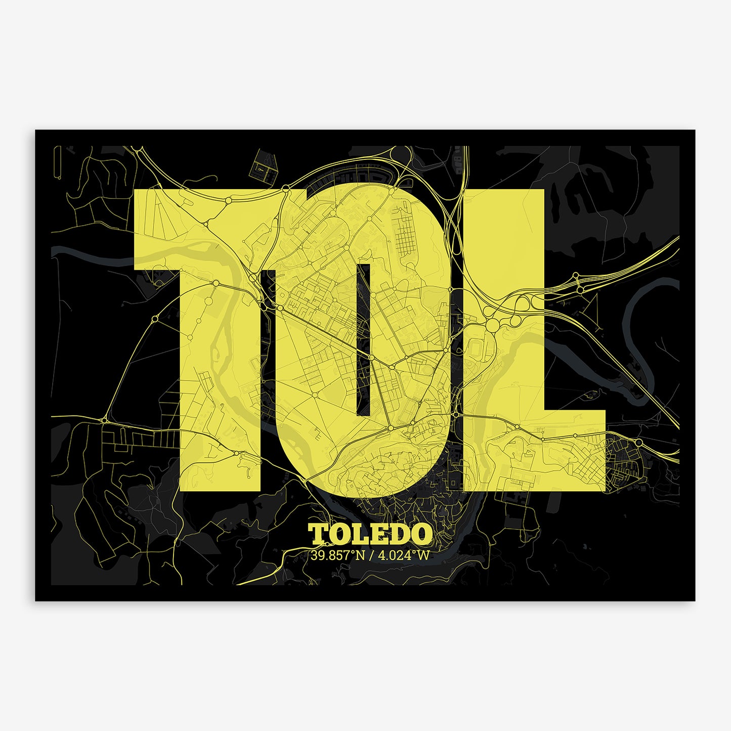 Toledo Map V02 Night / No Frame / No