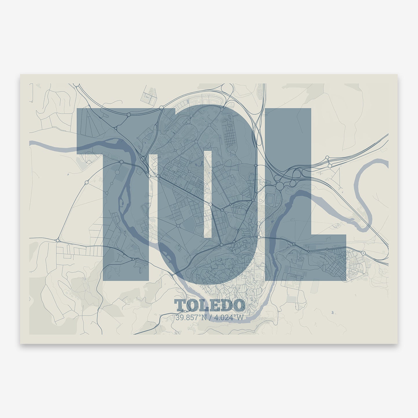 Toledo Map V02 Seaside / Frame / Yes