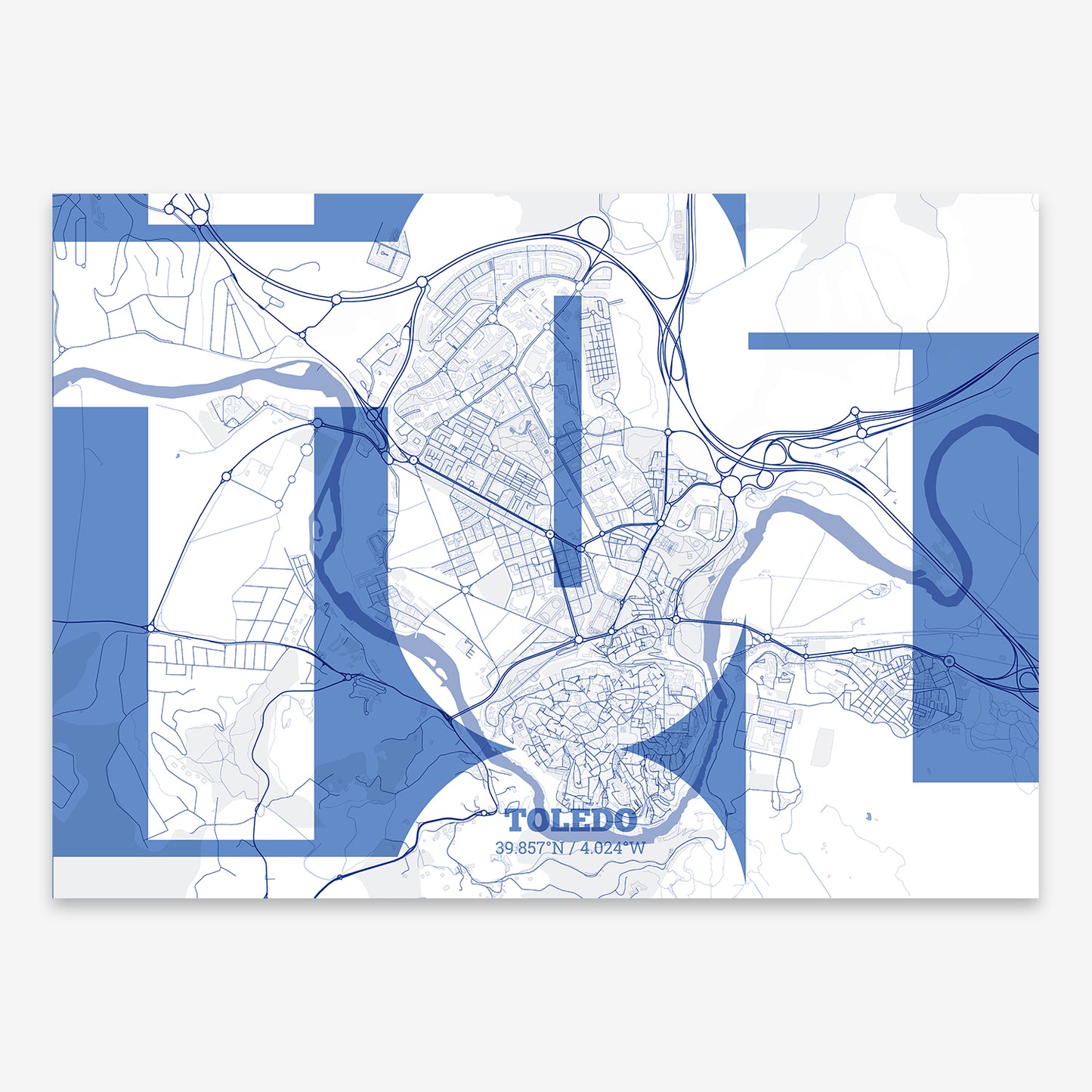 Toledo Map V03 Med / Frame / Yes