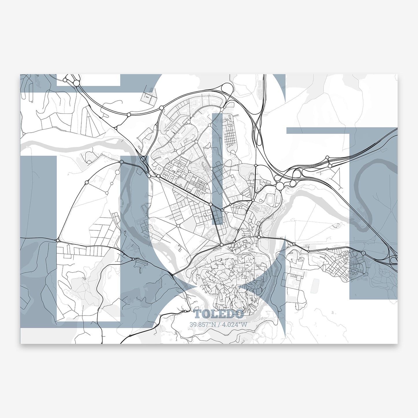 Toledo Map V03 Urban / Frame / Yes