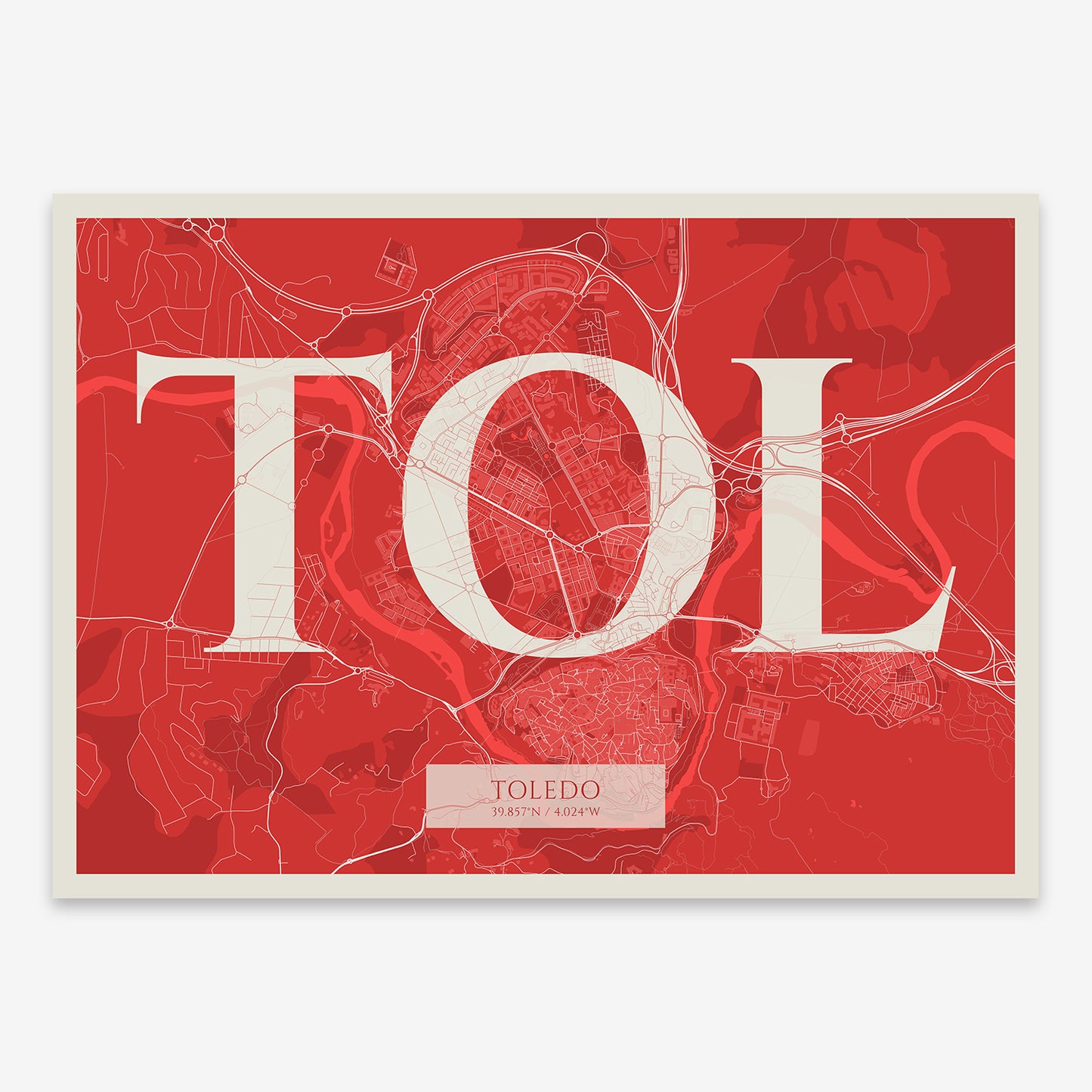 Toledo Map V06 Boho / Frame / No