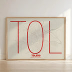 Decorative poster of Toledo – Ultra-thin typographic art