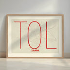Decorative poster of Toledo – Ultra-thin typographic art