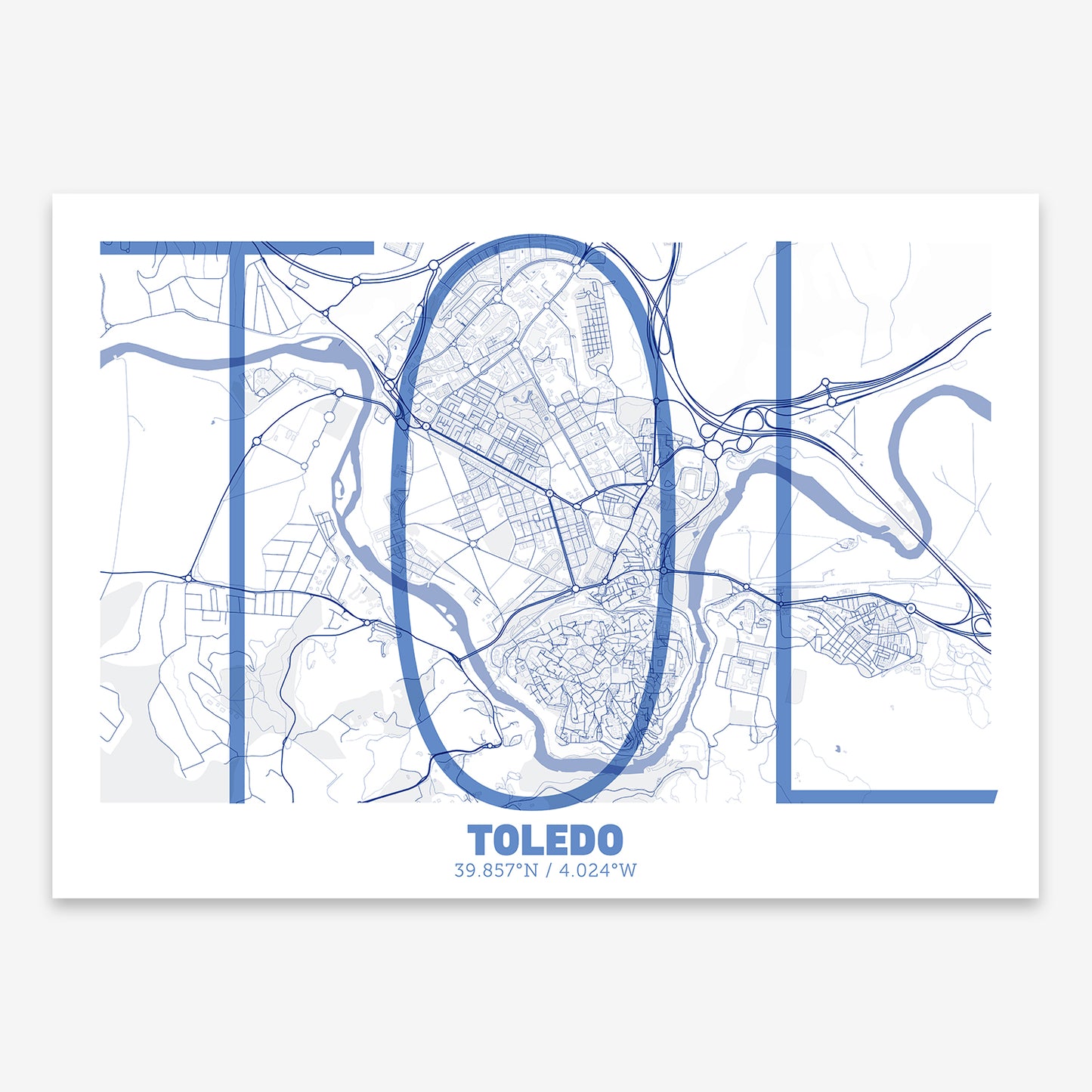 Toledo Map V07 Med / No Frame / No