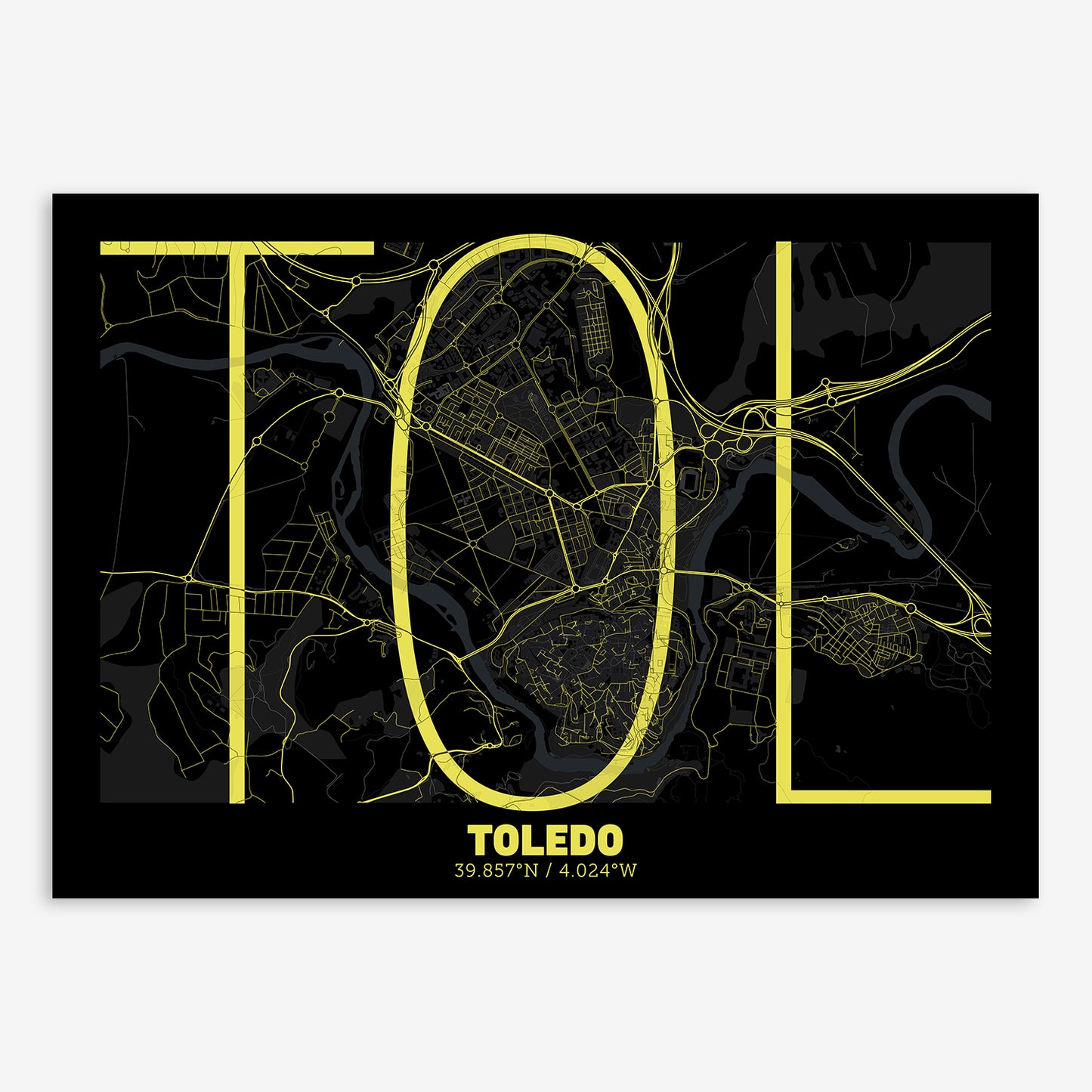 Toledo Map V07 Night / No Frame / No