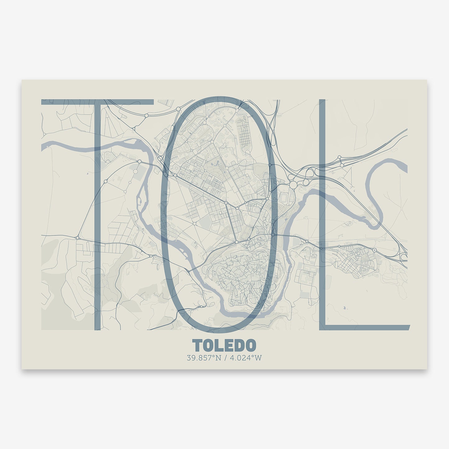 Toledo Map V07 Seaside / No Frame / No