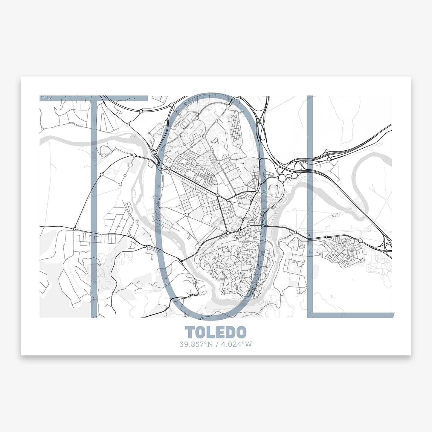 Toledo Map V07 Urban / No Frame / No