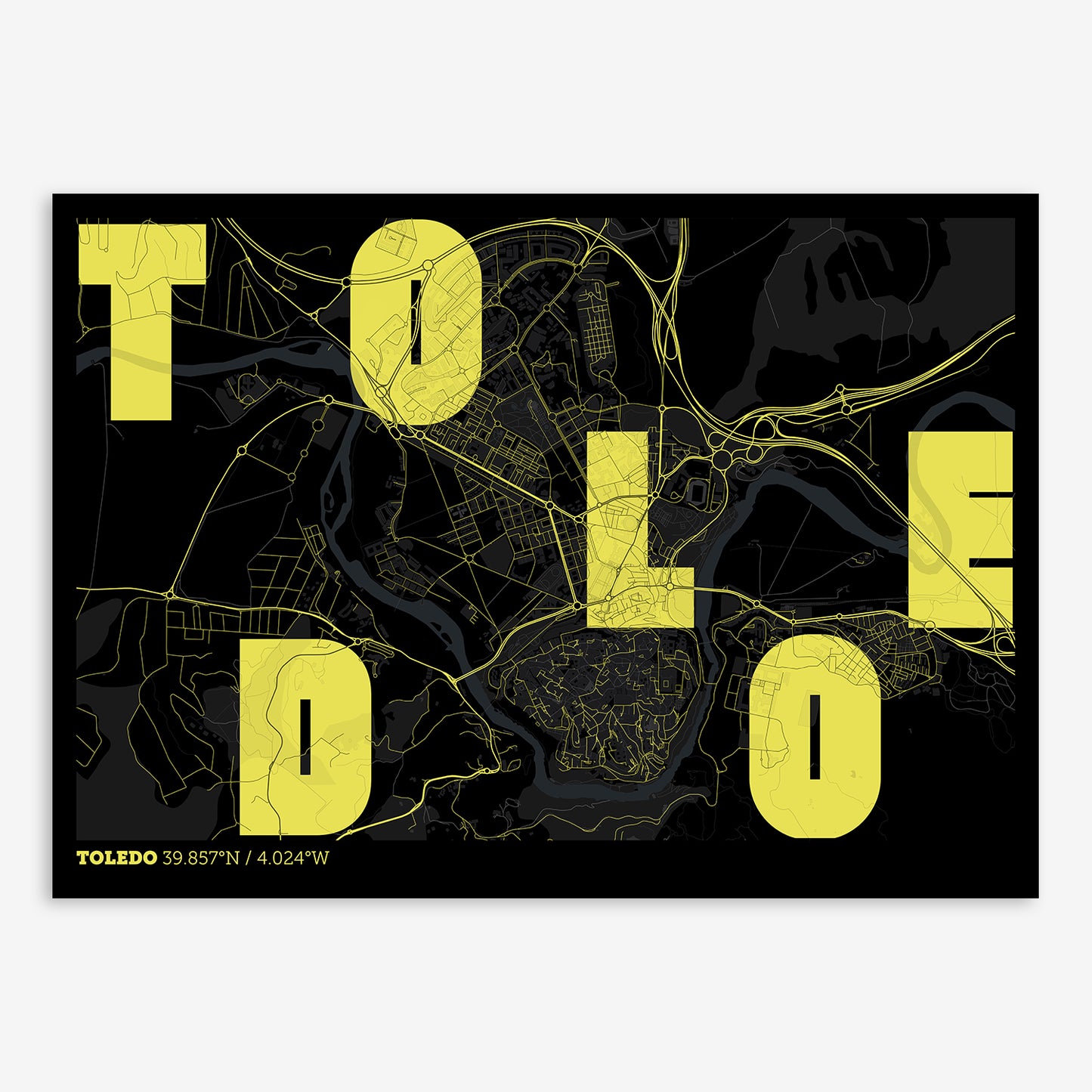 Toledo Map V08 Night / No Frame / No