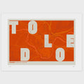 Lámina tipográfica de Toledo – diseño Revoltosa, sin marco sobre papel