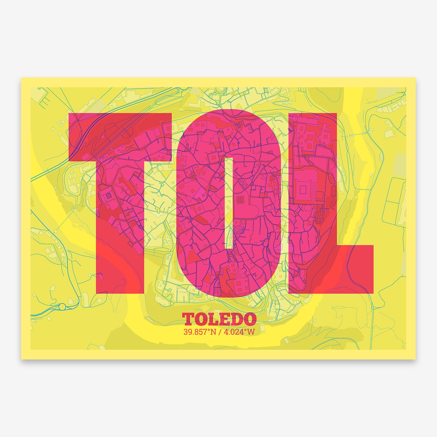 Toledo Downtown Map V02 Miami / Frame / No