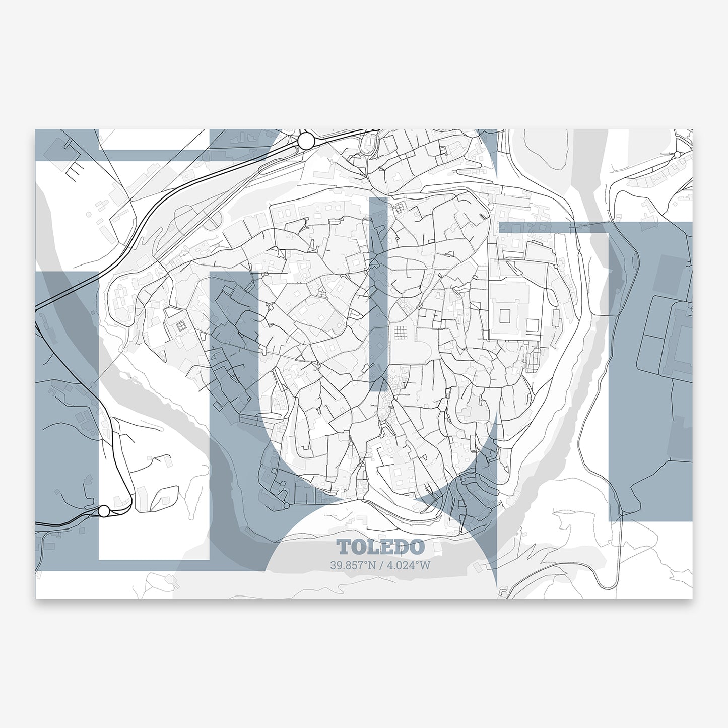 Toledo Downtown Map V03 Urban / No Frame / No