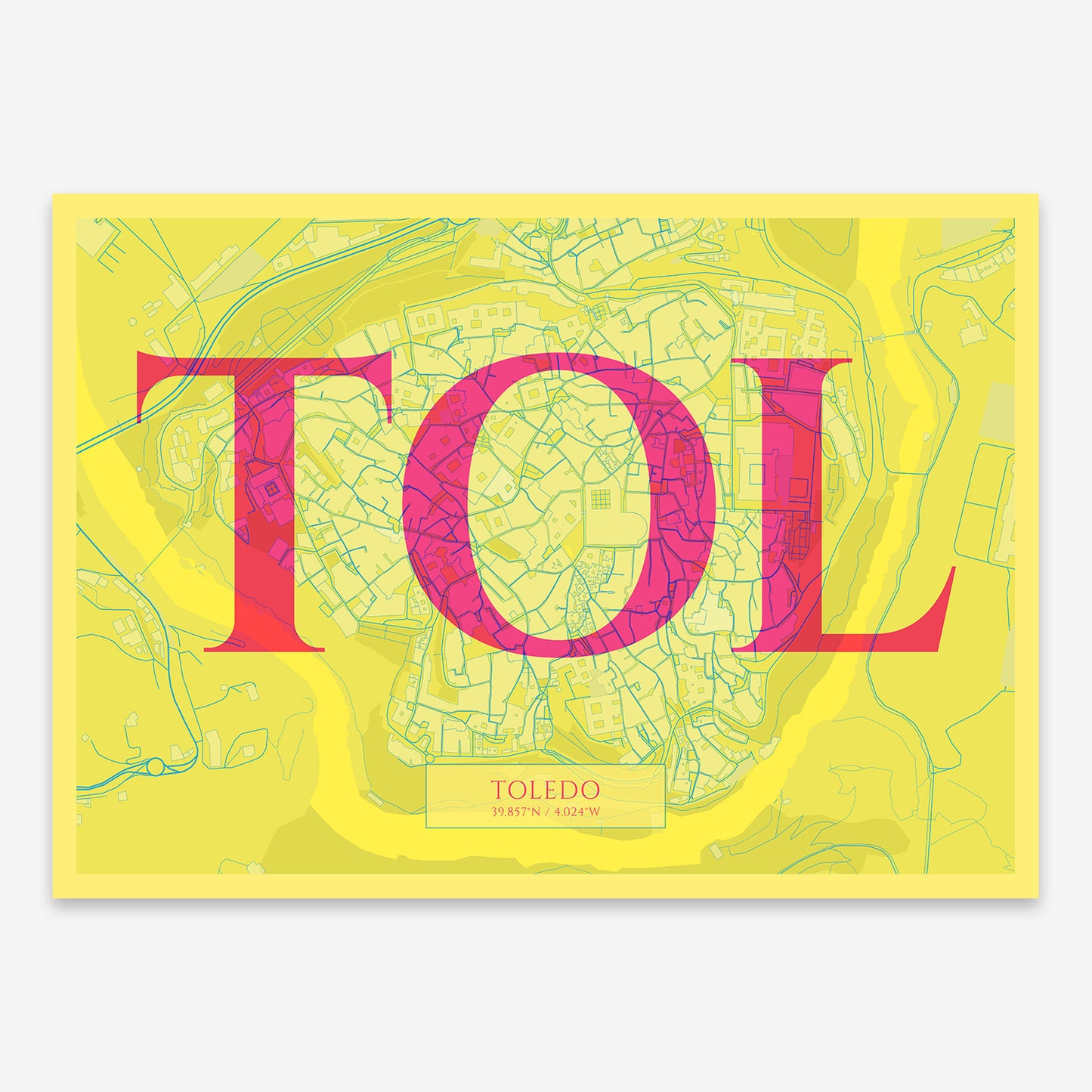 Toledo Downtown Map V06 Miami / Frame / Yes