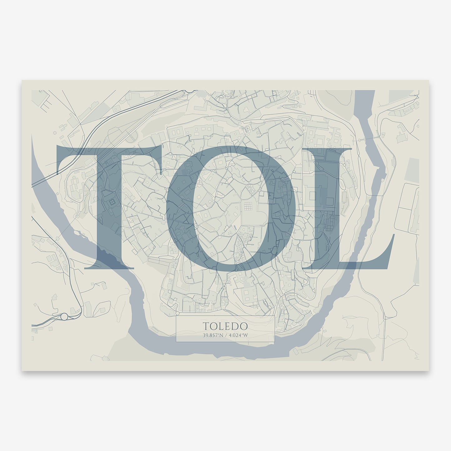 Toledo Downtown Map V06 Seaside / Frame / Yes