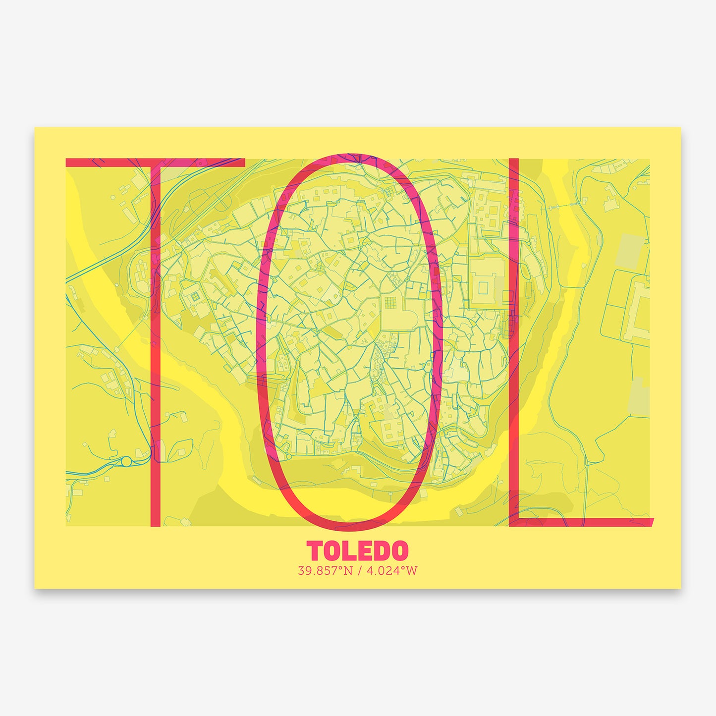 Toledo Downtown Map V07 Miami / No Frame / No