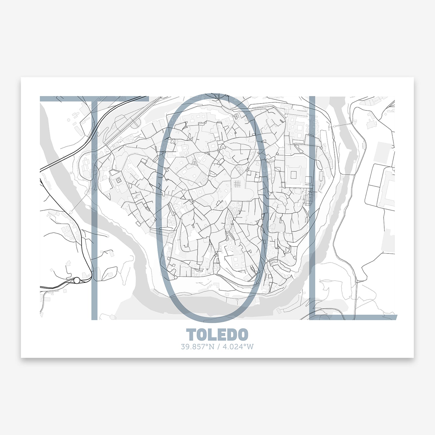 Toledo Downtown Map V07 Urban / No Frame / No