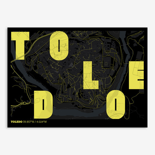 Toledo Downtown Map V08 night