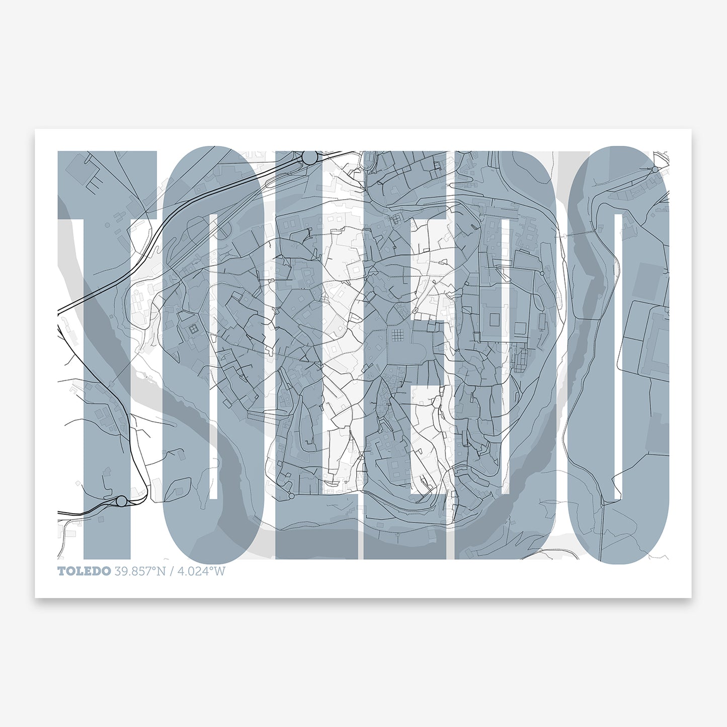 Toledo Downtown Map V09 Urban / Frame / No