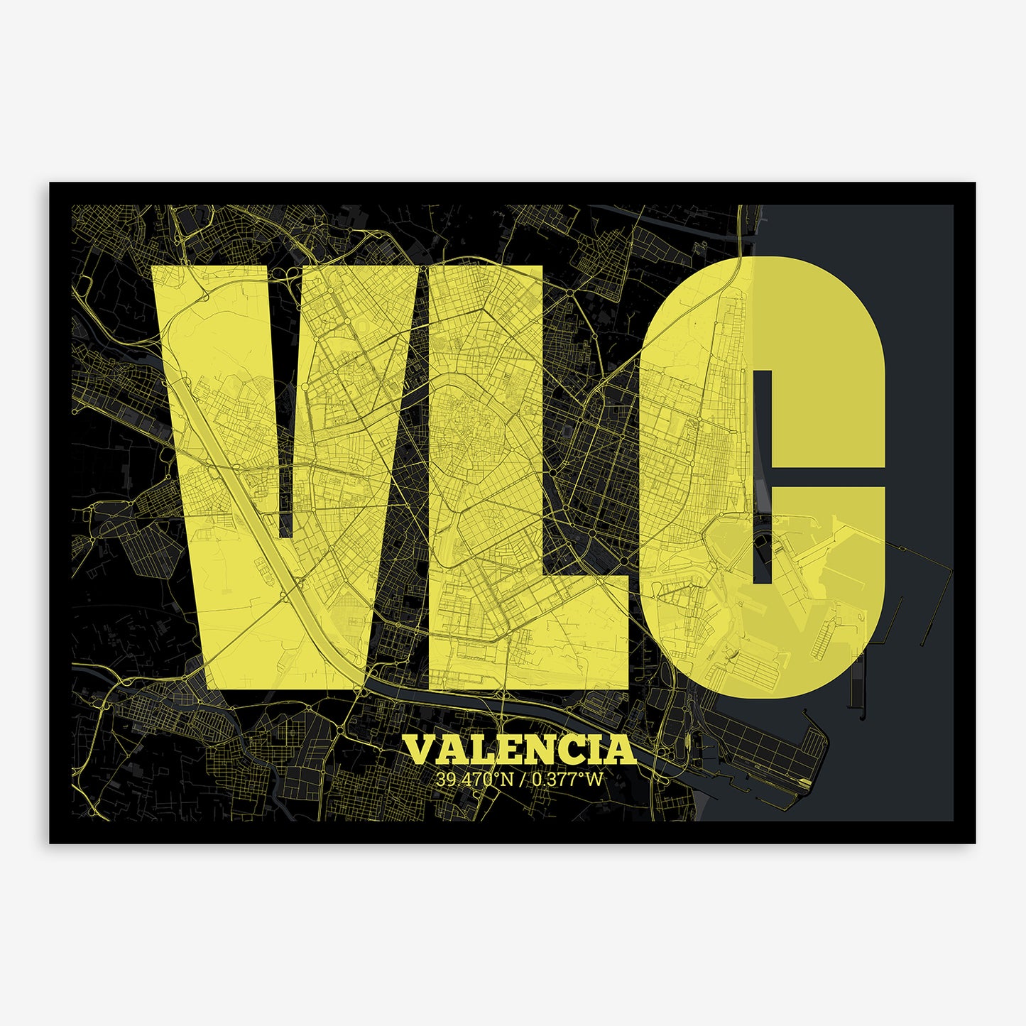 Valencia Map V02 Night / No Frame / No