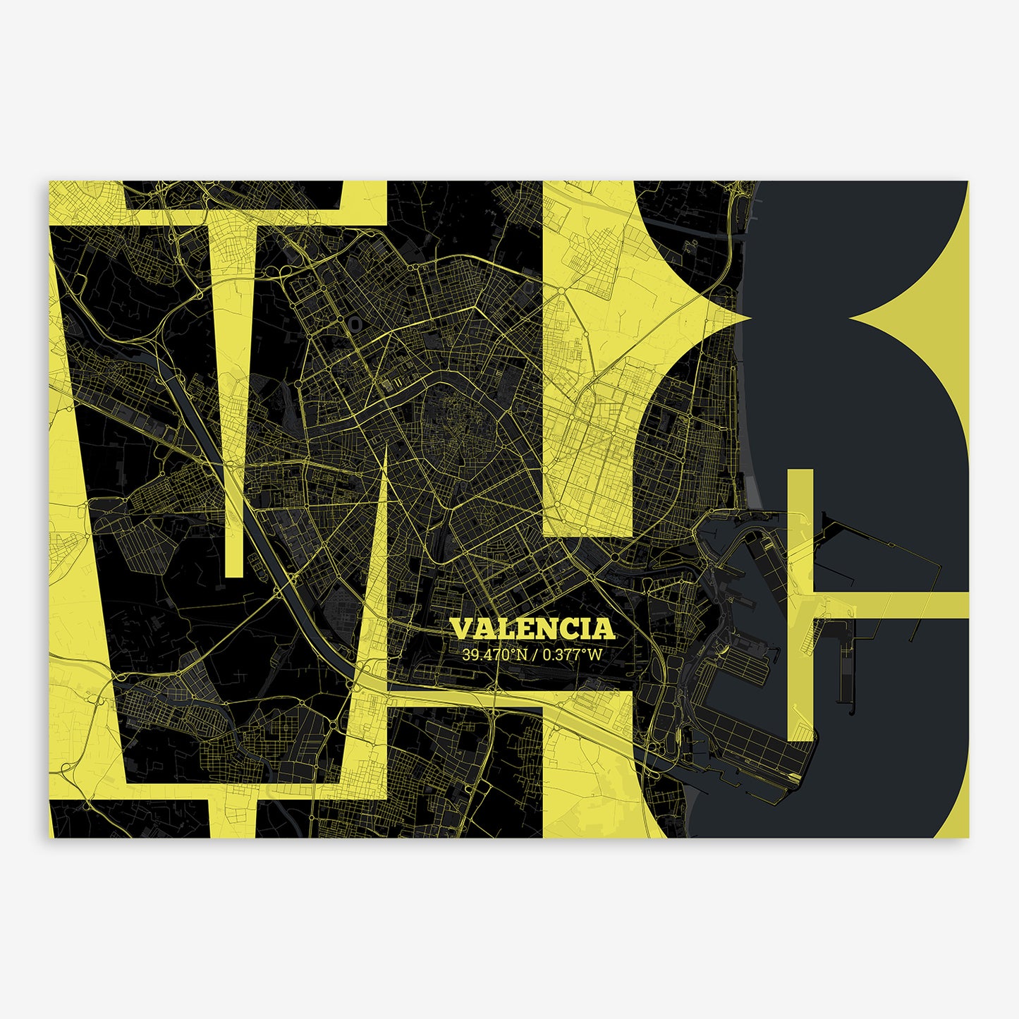 Valencia Map V03 Night / No Frame / No