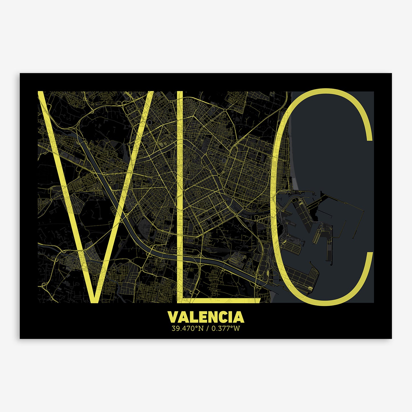 Valencia Map V07 Night / No Frame / No