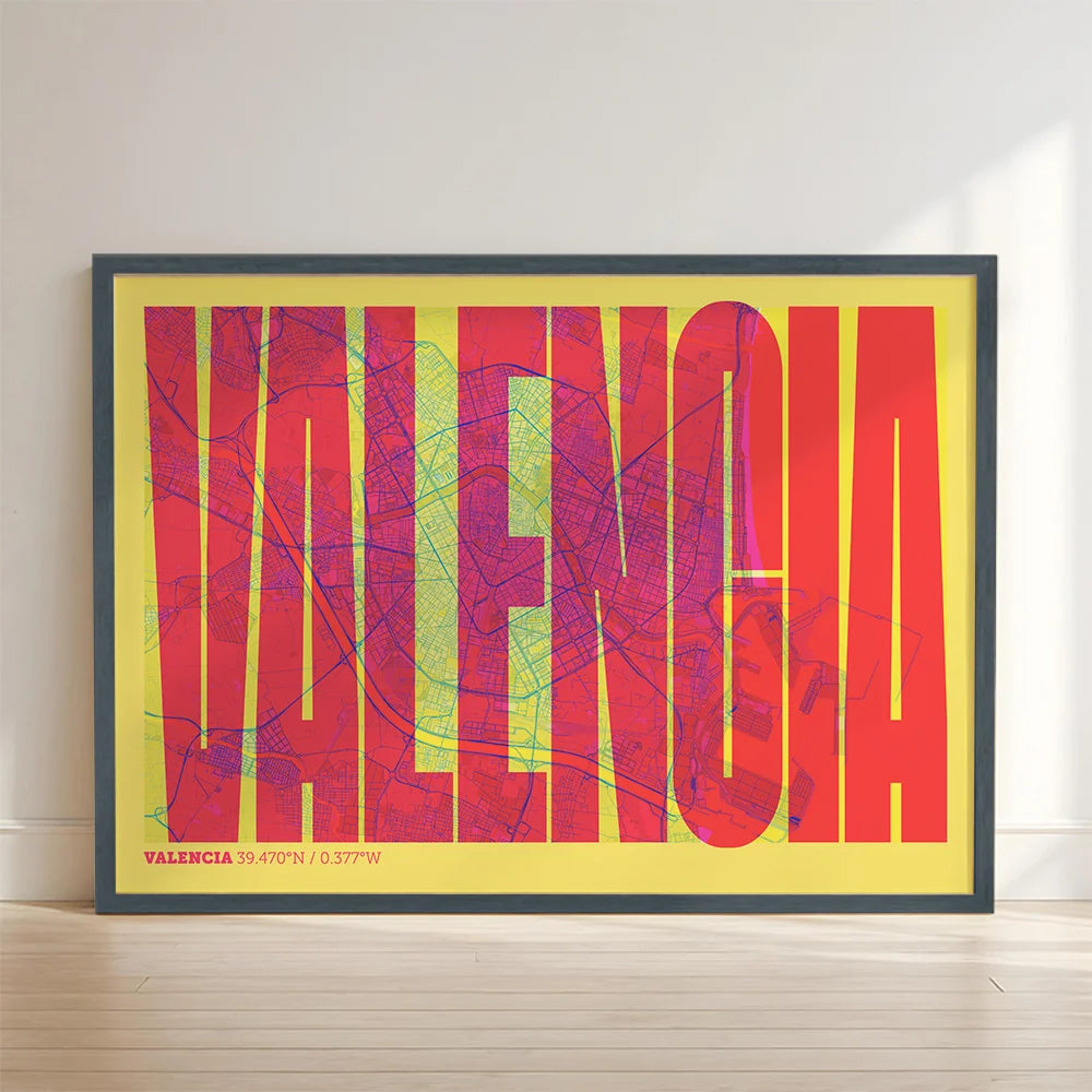 Recuerdo gráfico de Valencia – Lámina tipográfica contemporánea
