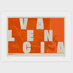 Lámina tipográfica de Valencia – diseño Revoltosa, sin marco sobre papel