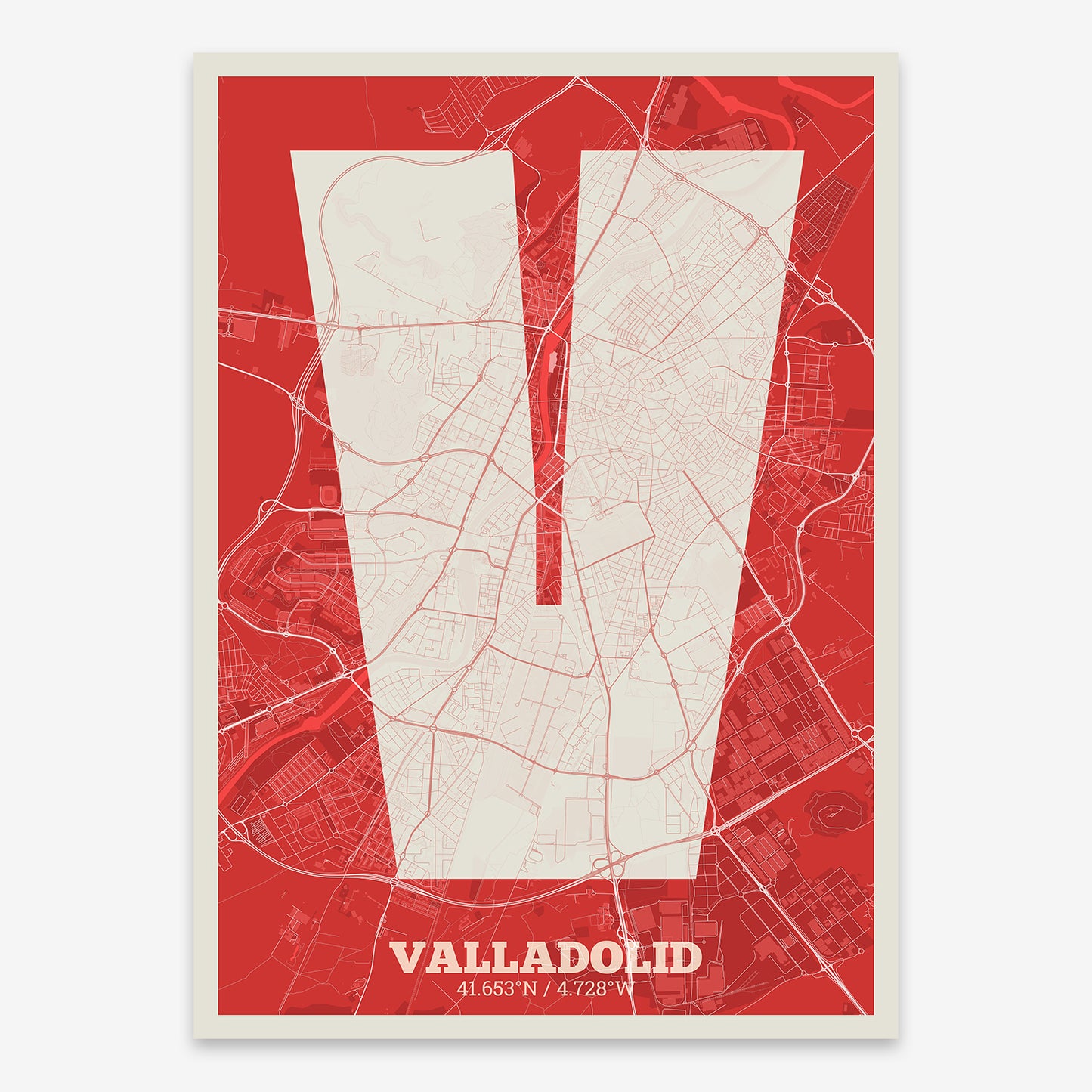 Valladolid Map V02 Boho / No Frame / No