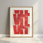 Artistic poster of Valladolid with geometric typography - Personalized decoration