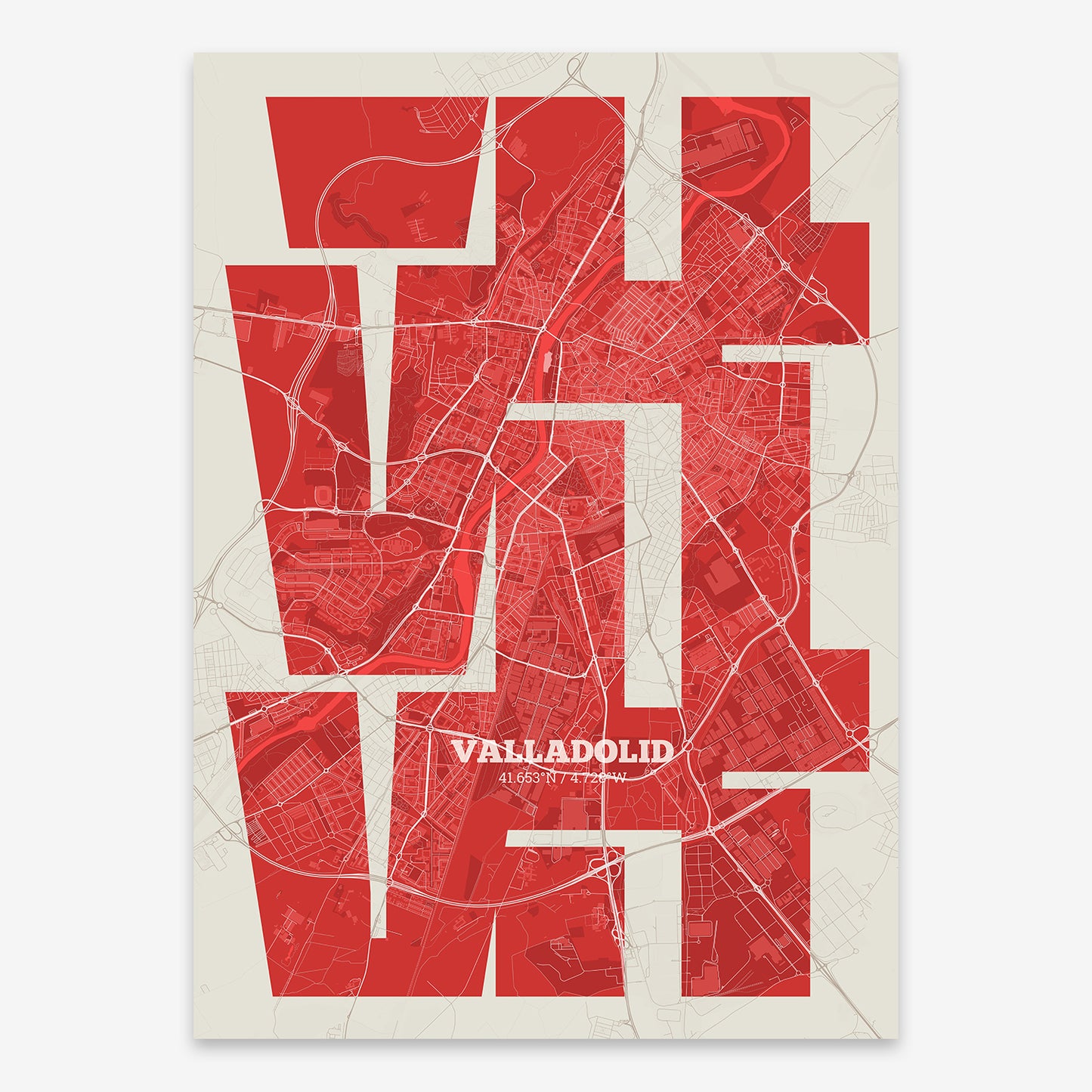 Valladolid Map V03 Boho / Frame / Yes