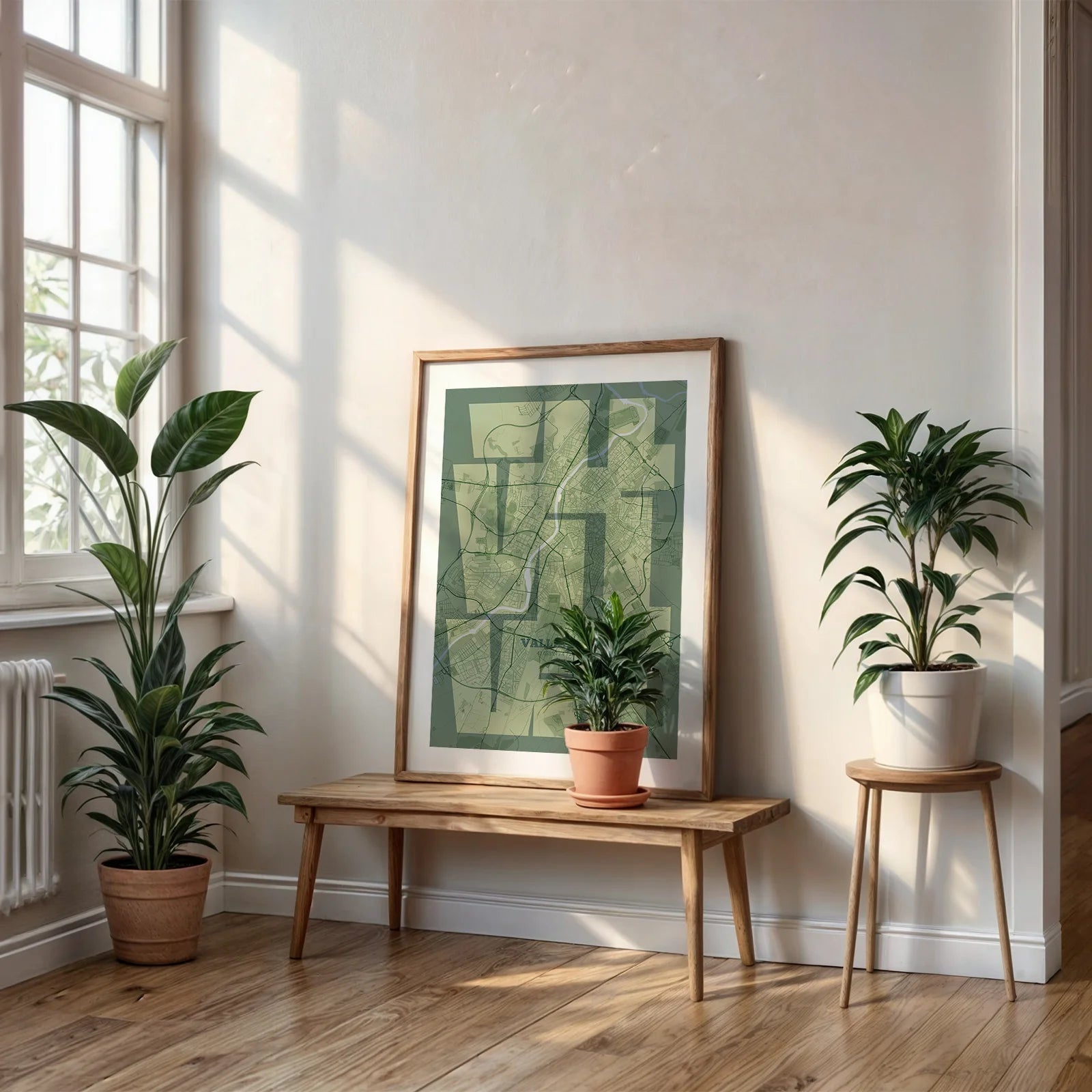 Artistic poster of Valladolid with geometric typography - Personalized decoration