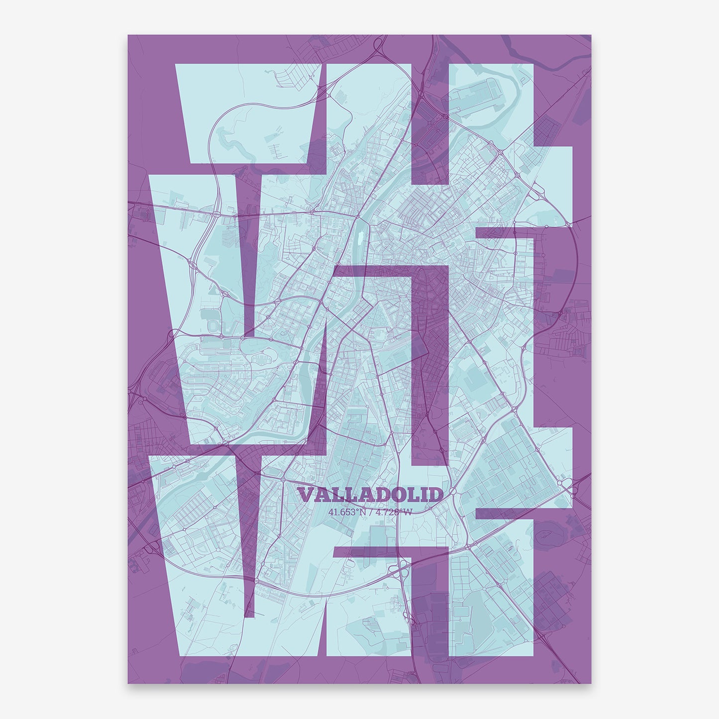 Valladolid Map V03 Shabby / No Frame / Yes