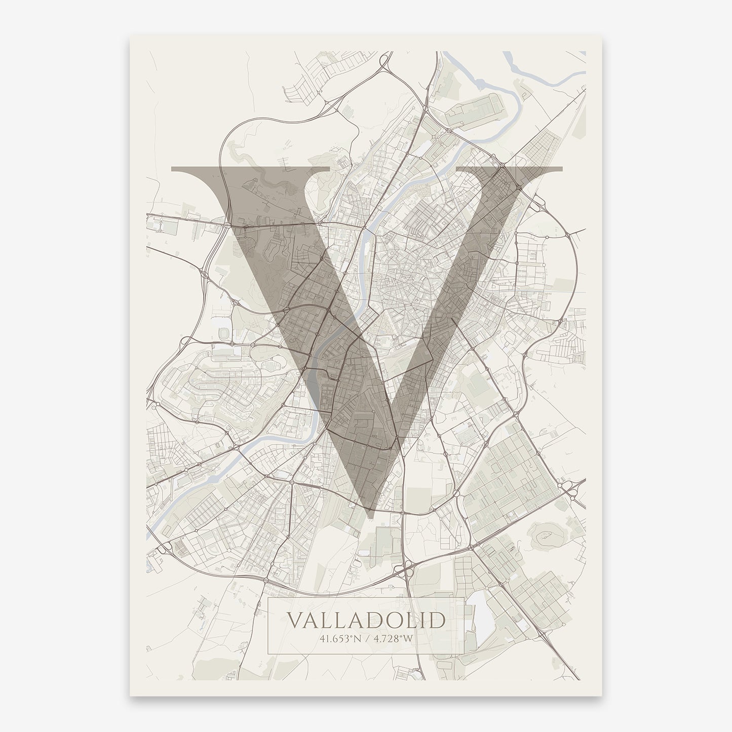 Valladolid Map V06 Rustic / No Frame / No