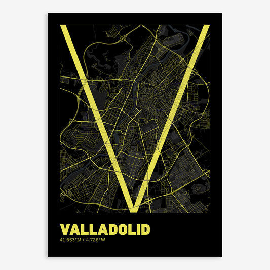 Valladolid Map V07 Night / Frame / Yes