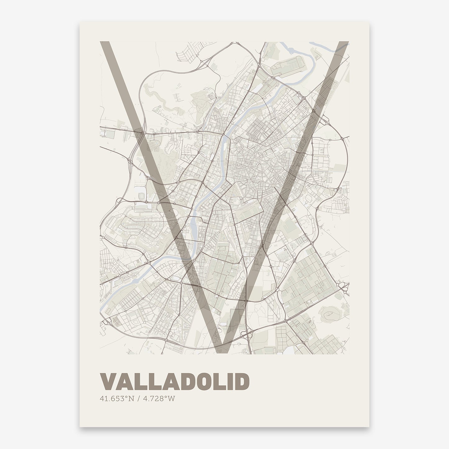 Valladolid Map V07 Rustic / No Frame / No