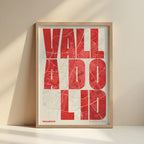 Creative print of Valladolid – Graphic design and typography on a map