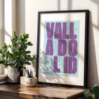 Creative print of Valladolid – Graphic design and typography on a map