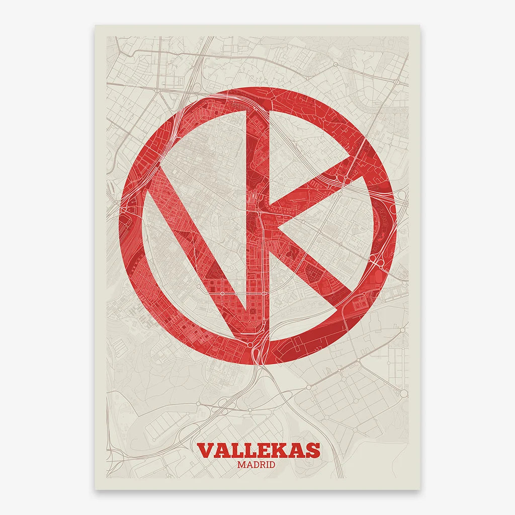 Decorative print of Vallecas, Madrid – Modern typographic art