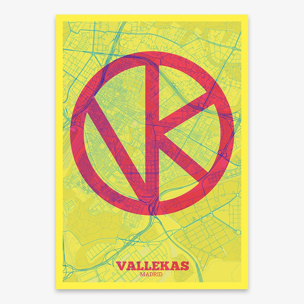Decorative print of Vallecas, Madrid – Modern typographic art