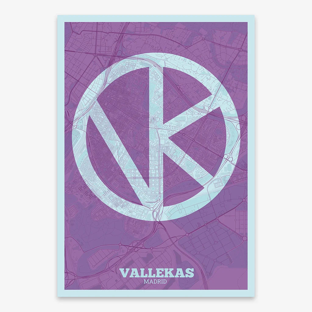 Decorative print of Vallecas, Madrid – Modern typographic art