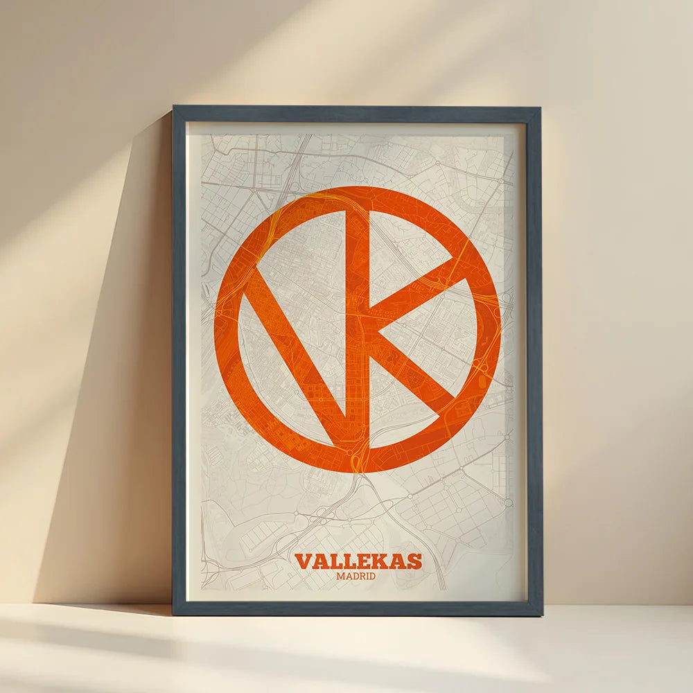Decorative print of Vallecas, Madrid – Modern typographic art