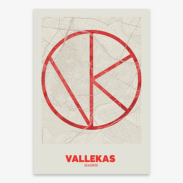 Decorative poster of Vallecas, Madrid – Ultra-fine typographic art