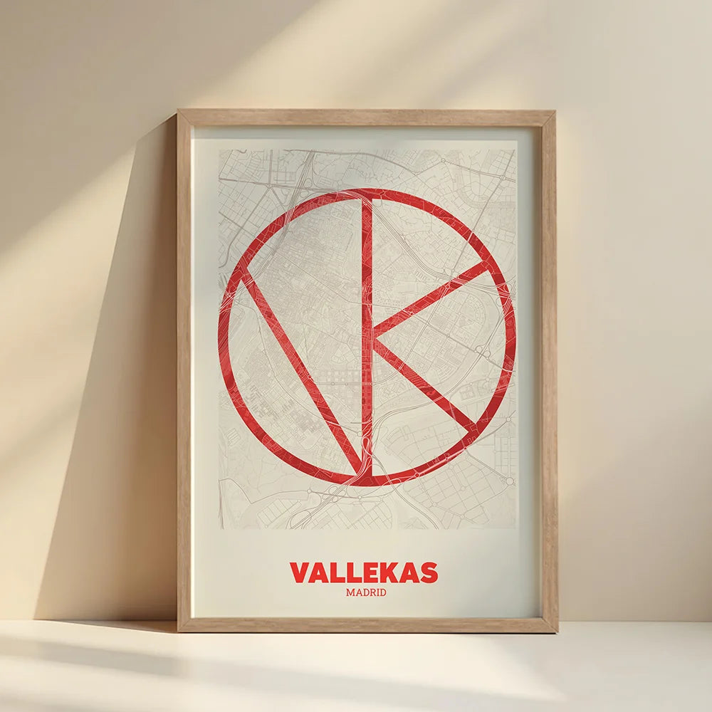 Decorative poster of Vallecas, Madrid – Ultra-fine typographic art