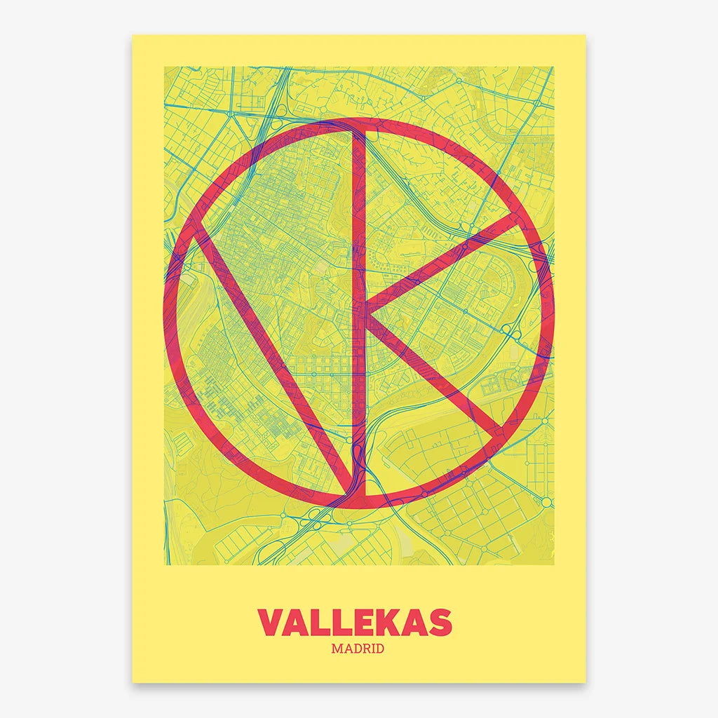 Decorative poster of Vallecas, Madrid – Ultra-fine typographic art
